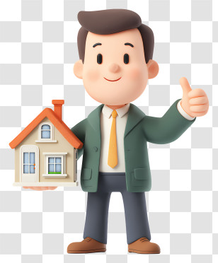 Real Estate Agent Holding House - Real Estate Agent With Thumbs Up Transparent PNG