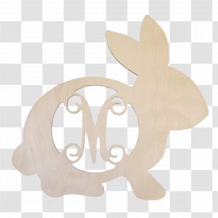 Rabbit Easter Bunny Wood Monogram Transparent PNG