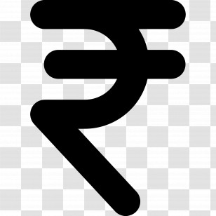 Rupees Symbol - Indian Rupee Currency Symbol In Black Transparent PNG