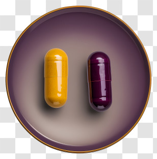 Medicine Tablet - Two Capsules On Plate Transparent PNG