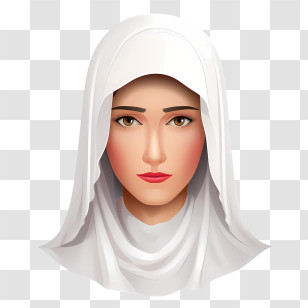 Woman With Veil
 - Elegant Woman In White Hijab Illustration Transparent PNG