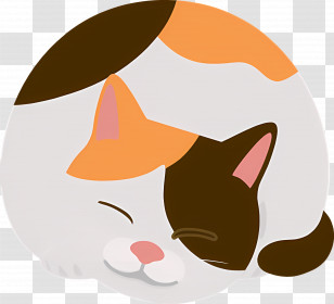 Cartoon Cat - Cute Sleeping Cat Illustration Transparent PNG