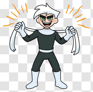 Danny Phantom - Cartoon Hero In Action Transparent PNG