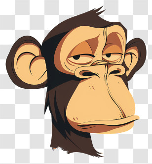 Curious George - Cartoon Monkey Face With Sarcastic Look Transparent PNG