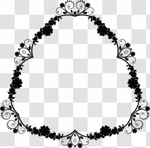 Black And White Flower - Picture Frames - Oval Body Jewelry Transparent PNG