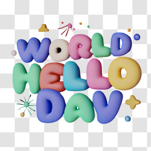 World Hello Day - Colorful World Hello Day Transparent PNG