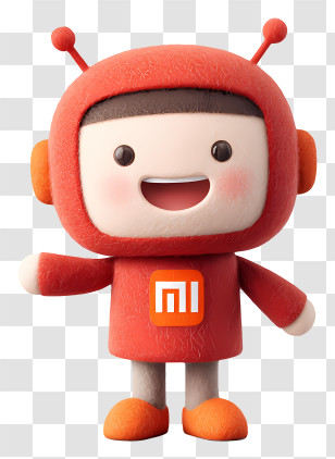 Xiaomi Mascot - Cute Red Robot Character Transparent PNG