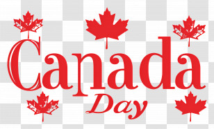 Canada Day - Canada Day With Red Maple Leaf Decoration Transparent PNG
