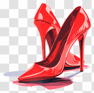 High Heel - Stylish Red High Heels Illustration Transparent PNG