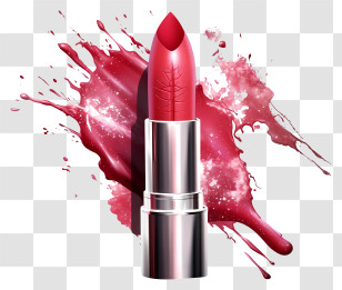 Red Lipstick - Red Lipstick With Splash Illustration Transparent PNG