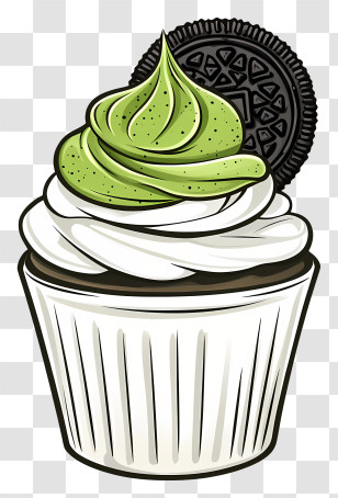 Oreo Cupcake - Cupcake With Oreo Topping Transparent PNG