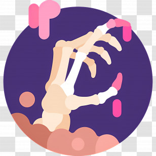 Halloween Hand - Skeleton Hand Cartoon Illustration Transparent PNG