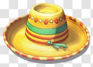 Mexican Straw Hat - Traditional Mexican Sombrero Transparent PNG