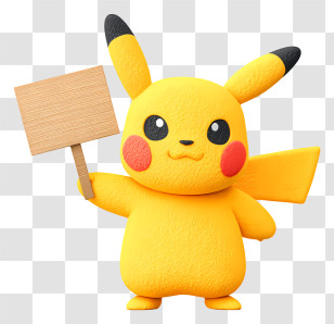 Pikachu Holding Placard - Pikachu Holding A Sign Transparent PNG