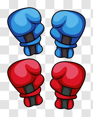 Boxing Gloves - Red And Blue Boxing Gloves Transparent PNG