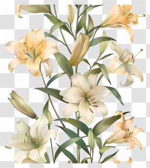 Lily Flower - Beautiful Lilies In Bloom Transparent PNG