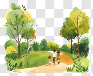 Take A Walk In The Park Day - Family Walking In Park Transparent PNG