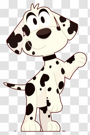 Dalmatian Dog - Smiling Cartoon Dalmatian Dog Waving Transparent PNG