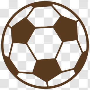 Soccer Ball - Minimalist Brown Soccer Ball Icon Design Transparent PNG