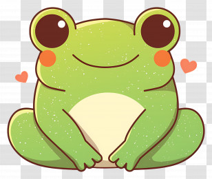 Cartoon Frog - Smiling Green Cartoon Frog Illustration Transparent PNG