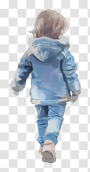 Little Boy - Child In Blue Jacket Walking Transparent PNG