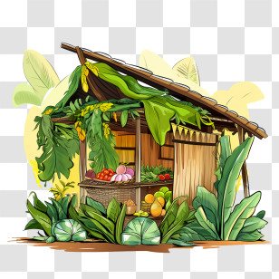 Sukkot
 - Tropical Fruit Stand With Vegetation Transparent PNG