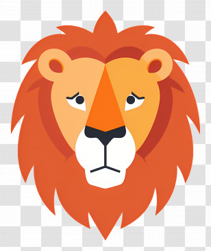 Lion Head - Cartoon Illustration Of A Lion Face Transparent PNG