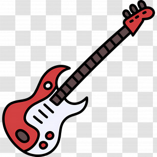 Electric Guitar - Stylish Electric Guitar Illustration Transparent PNG