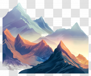 Mountainous Hills - Illustration Of A Majestic Mountain Range Transparent PNG