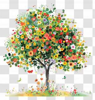 Garden Tree - Flowering Tree In Bloom Transparent PNG