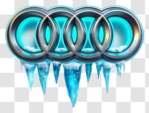 Audi Logo - Icy Metallic Rings Logo Transparent PNG