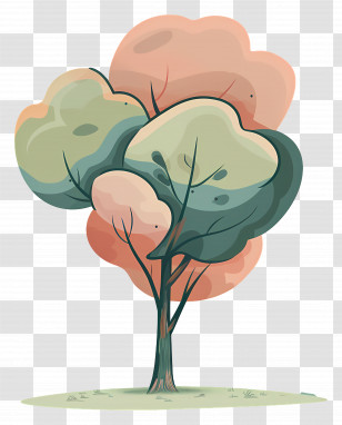 Tree - Stylized Cartoon Tree Illustration Transparent PNG