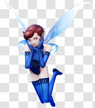 Megami Tensei - Blue Fairy With Wings Transparent PNG