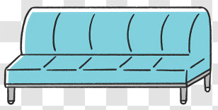 Icon - Modern Blue Sofa Transparent PNG