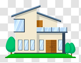 House - Modern Two-Storey House Illustration Transparent PNG