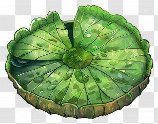 Lily Pad - Lotus Leaf With Dewdrops Transparent PNG