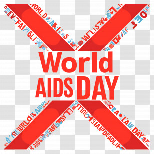 World Aids Day - Red Artwork For World AIDS Day Awareness Transparent PNG