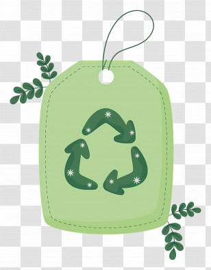 Recycle Cloth Mark - Green Recycle Tag For Sustainability Transparent PNG