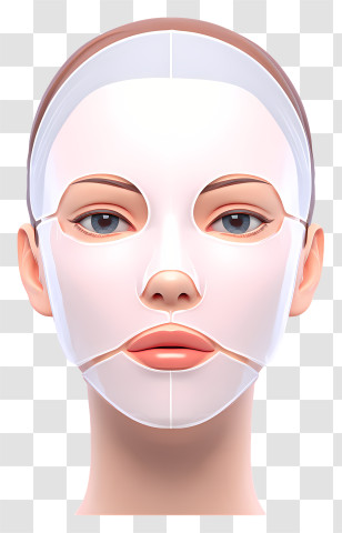 Glass Skin Mask - White Face Mask For Skincare Transparent PNG