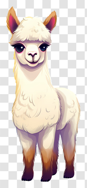 Alpaca - Cute White Llama Illustration Transparent PNG