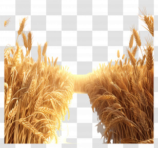Wheat Crop - Sunlit Wheat Field With A Pathway Transparent PNG