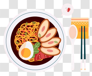 Thai Food - Flavorful Ramen With Egg And Noodles Transparent PNG