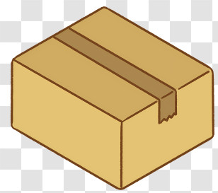 Icon - Simple Brown Cardboard Box Illustration Transparent PNG