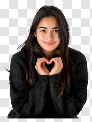 Heart - Girl Making Heart Gesture Transparent PNG