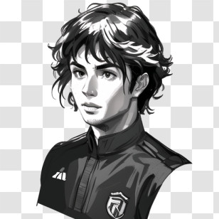 Portrait - Black And White Character Portrait Transparent PNG