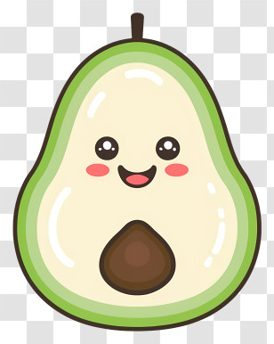 Cartoon - Cute Smiling Avocado Cartoon Illustration Transparent PNG