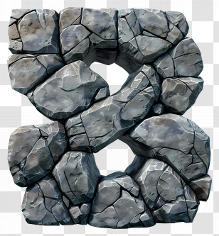 Number 8 - Rock Letter B Transparent PNG