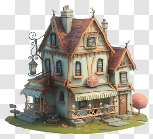 3d Rendered Image - Small Cute Doodle House Transparent PNG