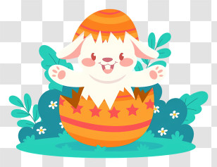 Easter Egg - Cute Bunny In Easter Egg Transparent PNG