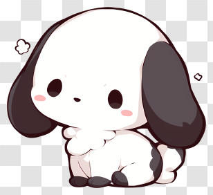 Pochacco - Cute Cartoon Dog With Black Ears Transparent PNG